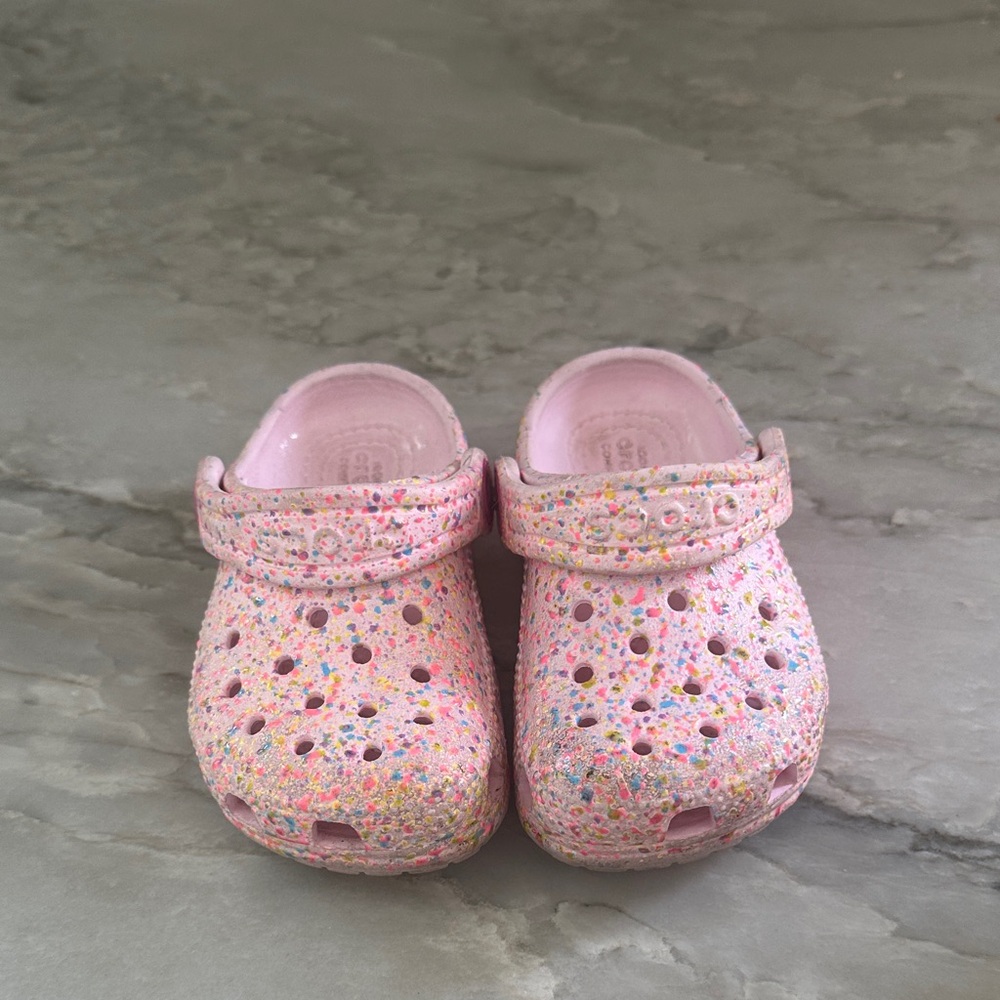 Pink speckle  Kids Crocs
